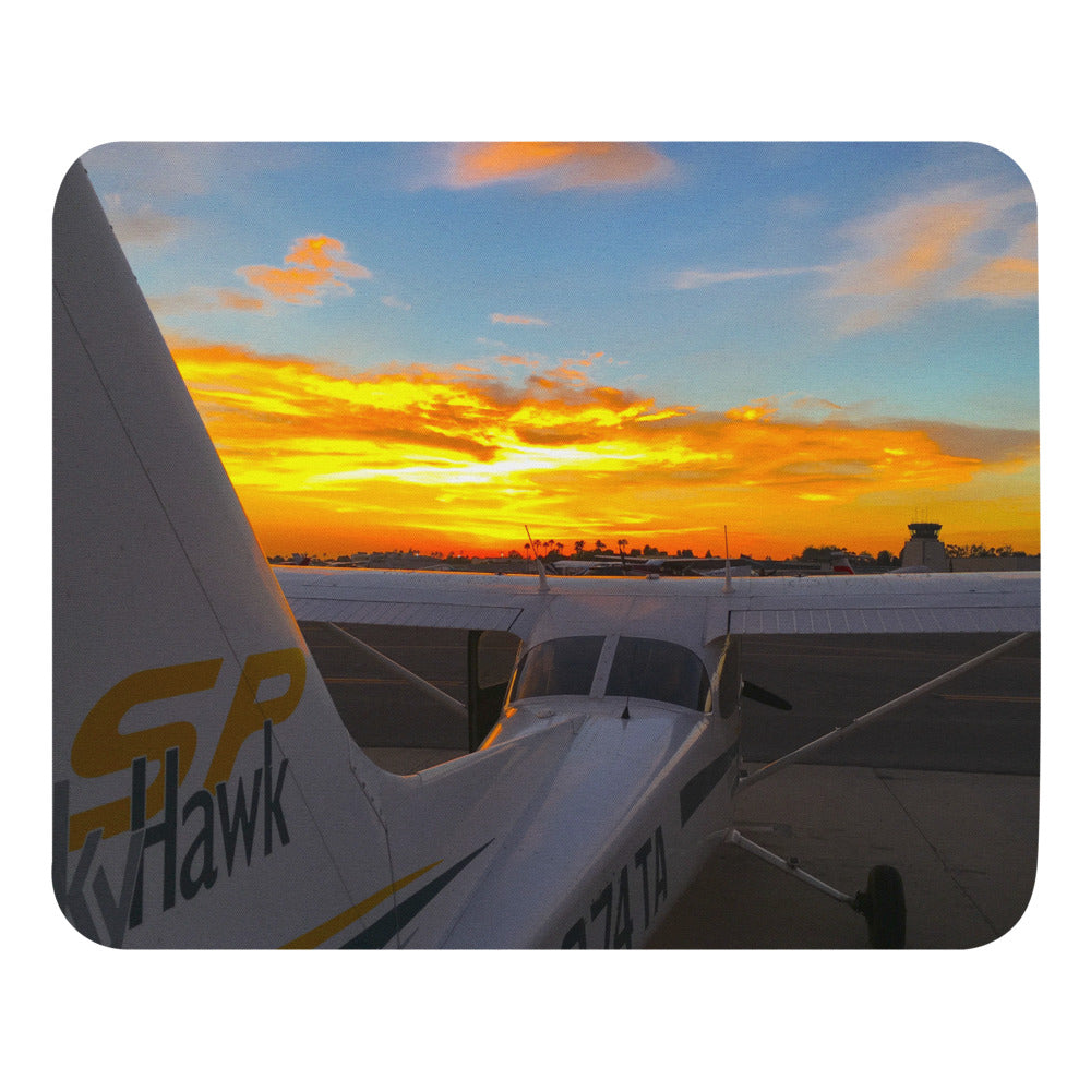 Skyhawk at Dusk at Santa Monica Airport mouse pad