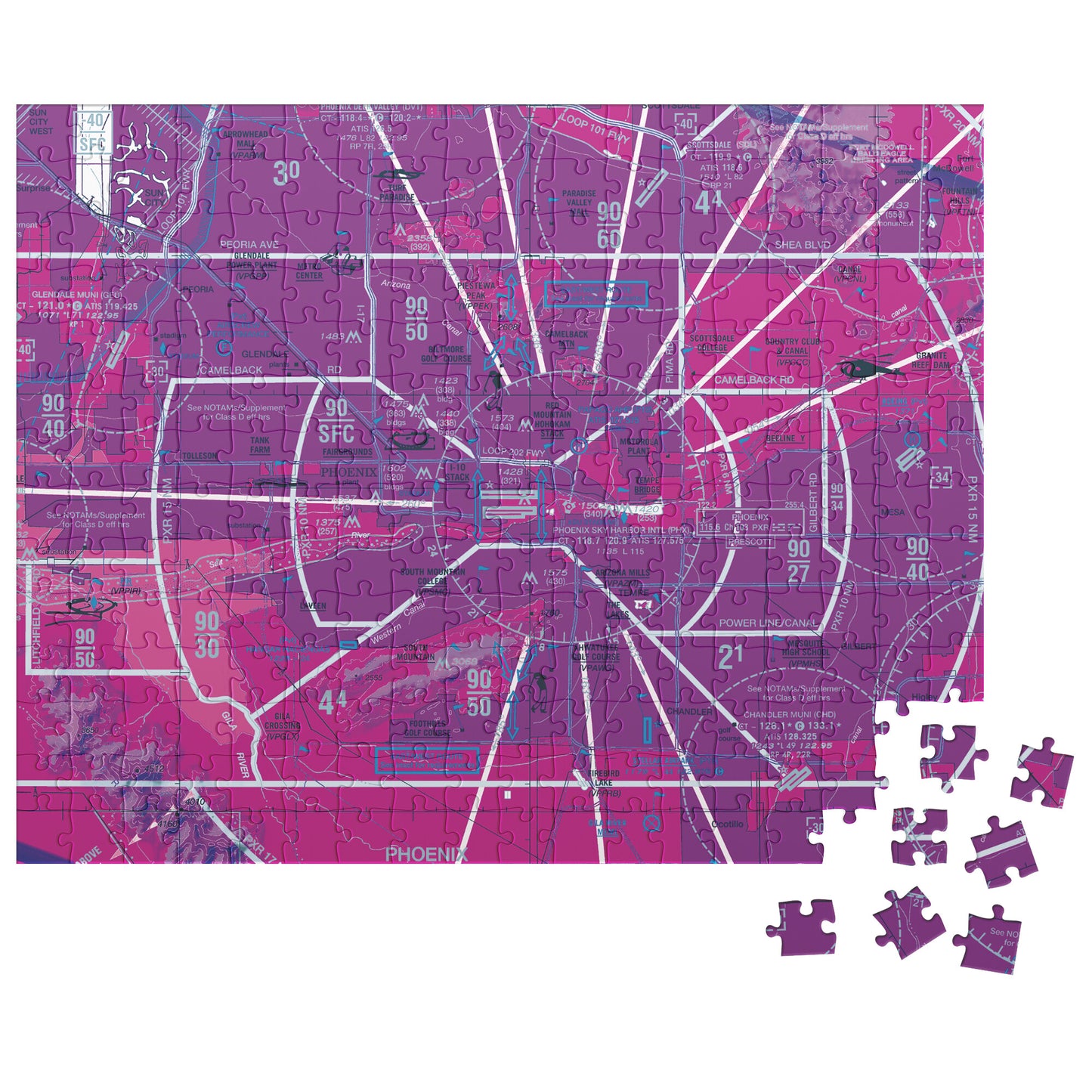 Phoenix TAC Chart jigsaw puzzle (pink)