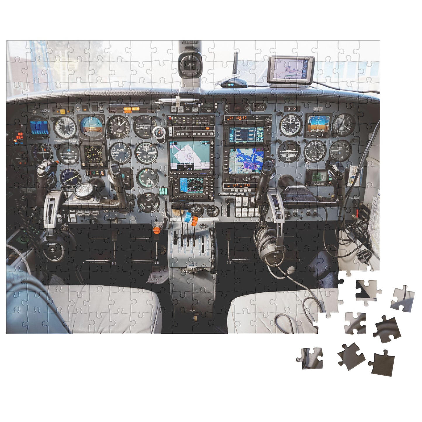 Aviation themed jigsaw puzzle (prop cockpit)