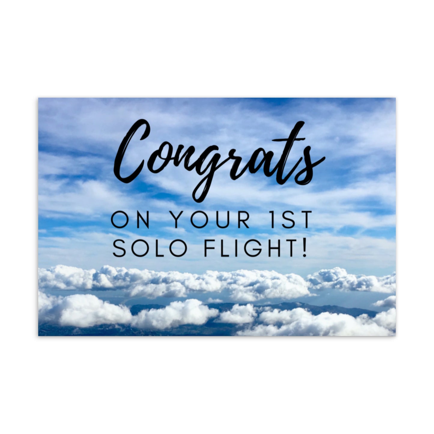 Congrats on your 1st Solo Flight! - postcard (sky)