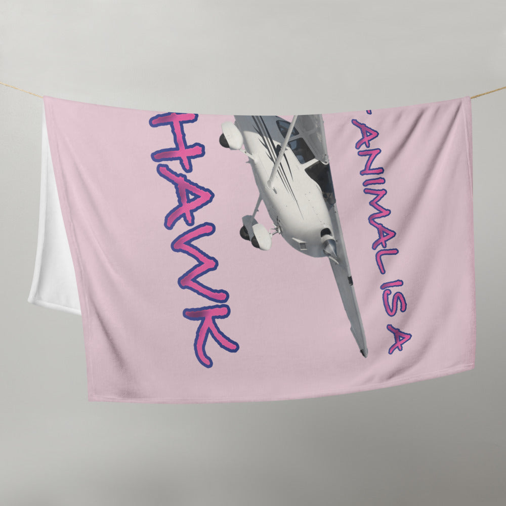 My Spirit Animal Skyhawk light pink throw blanket