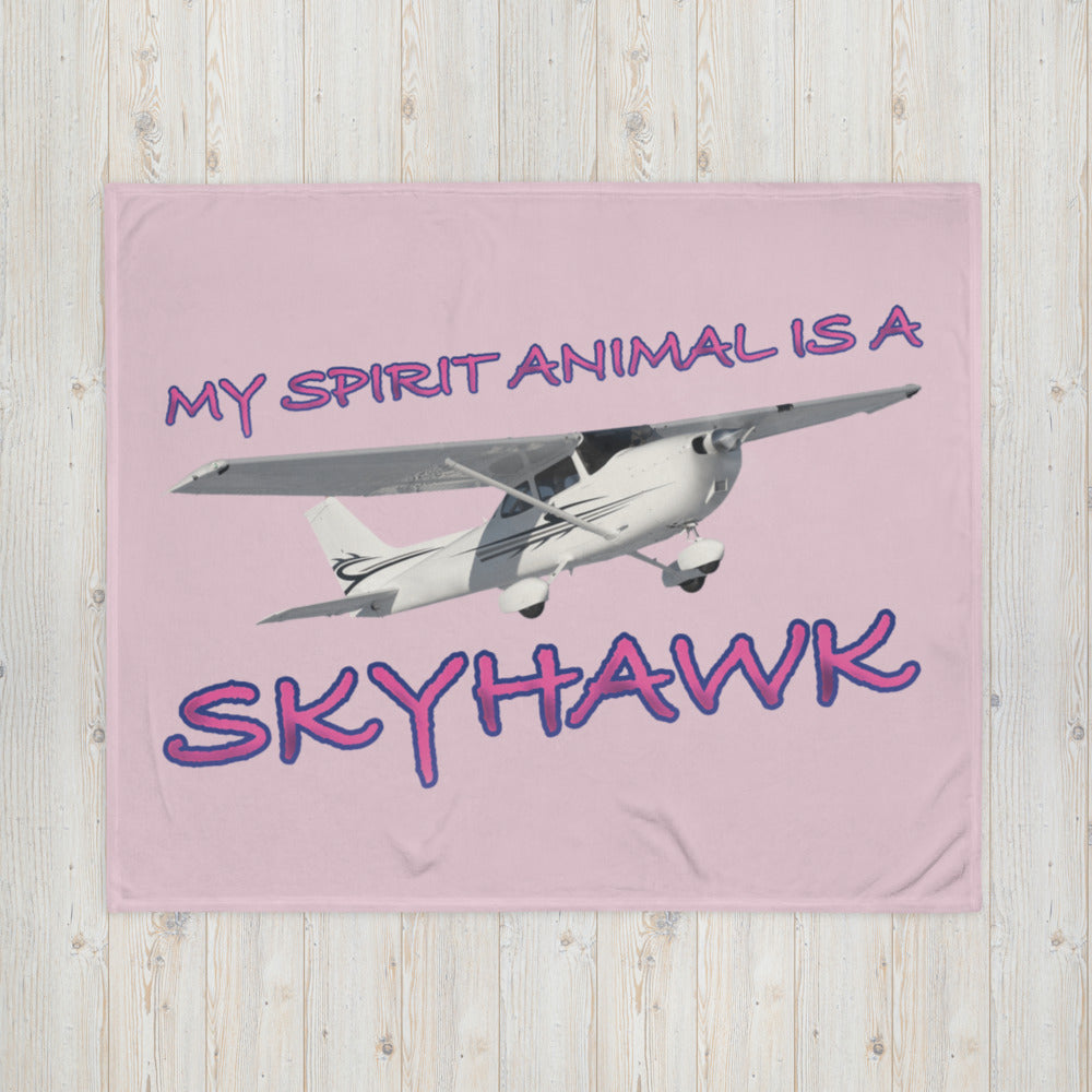 My Spirit Animal Skyhawk light pink throw blanket
