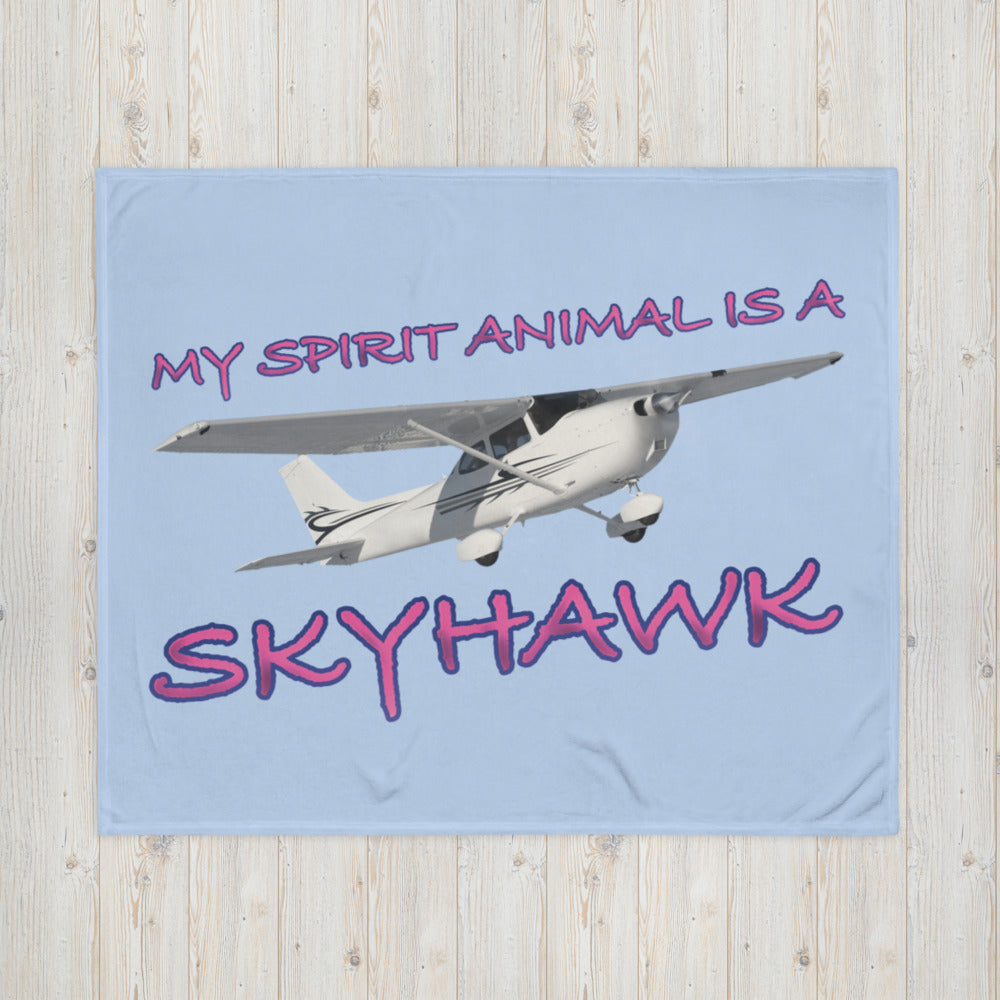 My Spirit Animal Skyhawk light blue throw blanket