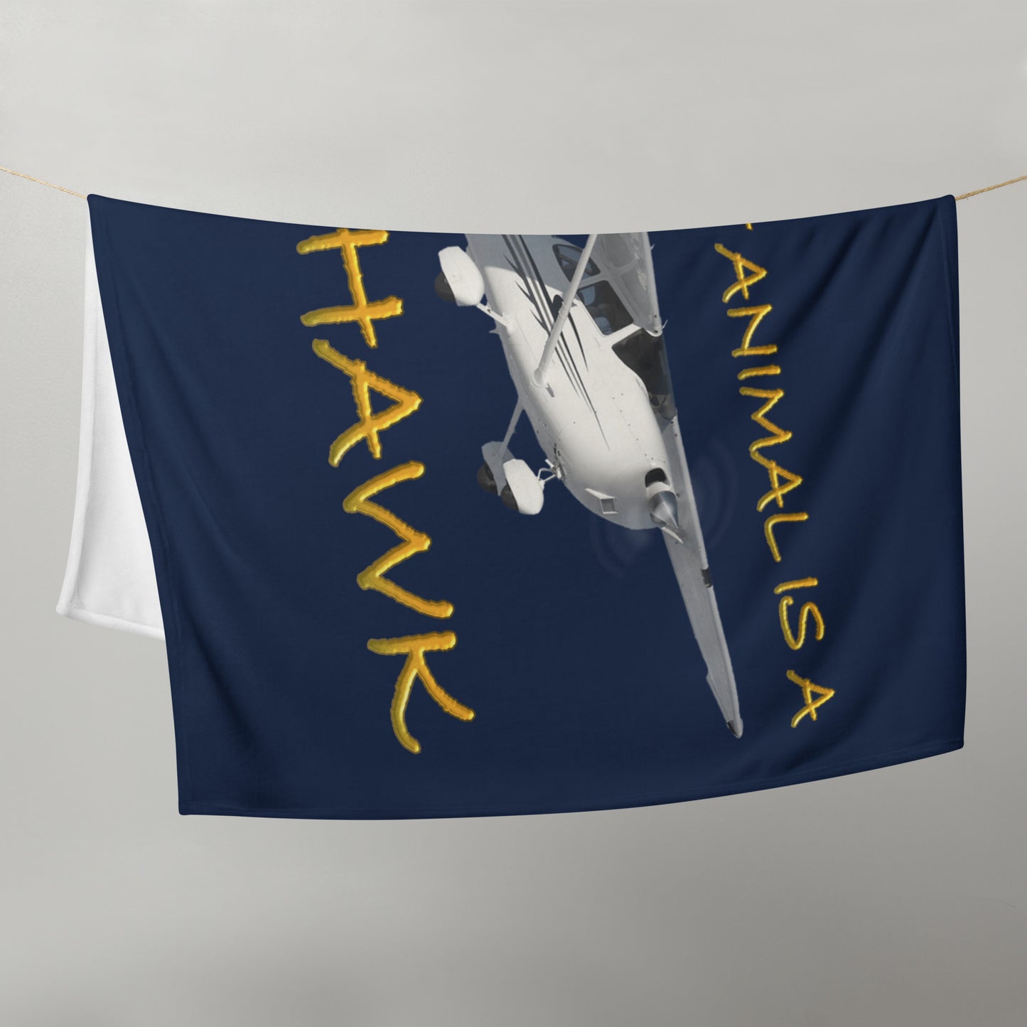 My Spirit Animal is a Skyhawk navy throw blanket