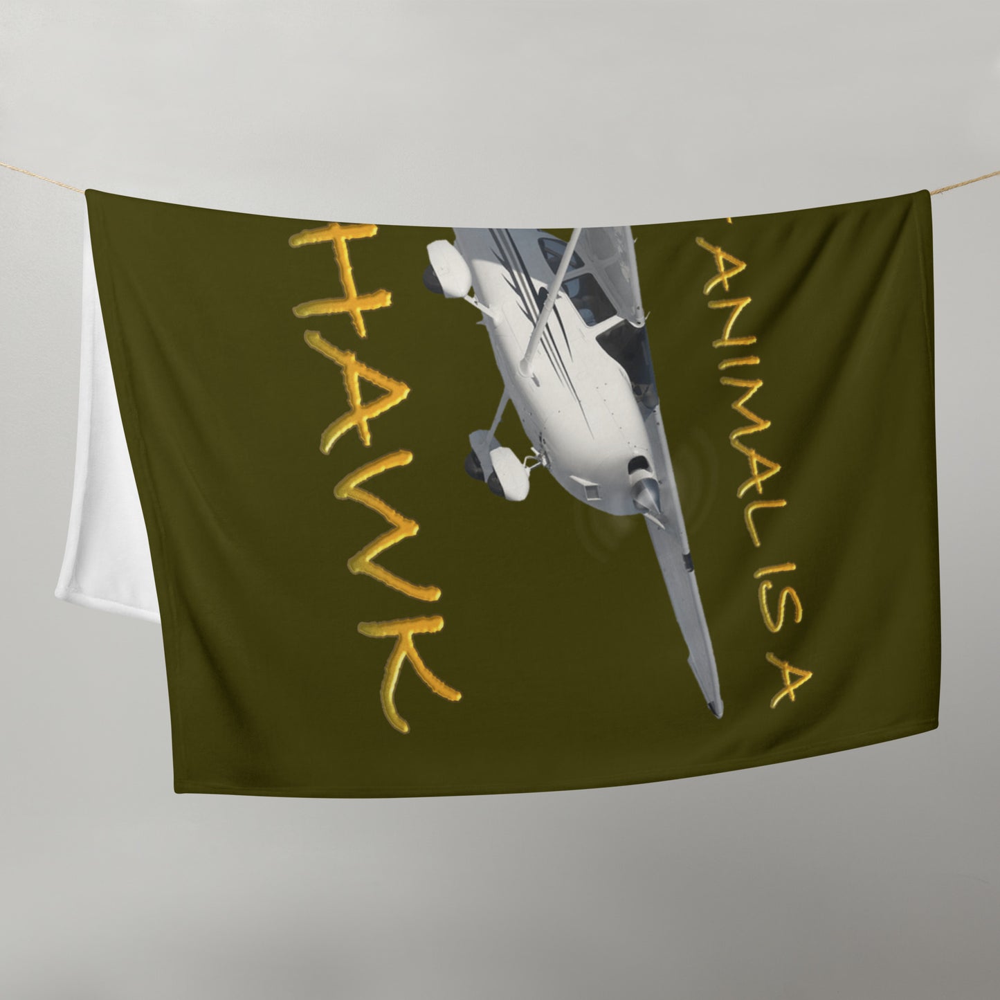 My Spirit Animal is a Skyhawk dark green throw blanket