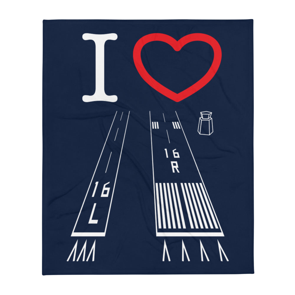 Van Nuys Airport Runways 16L / 16R - Throw Blanket