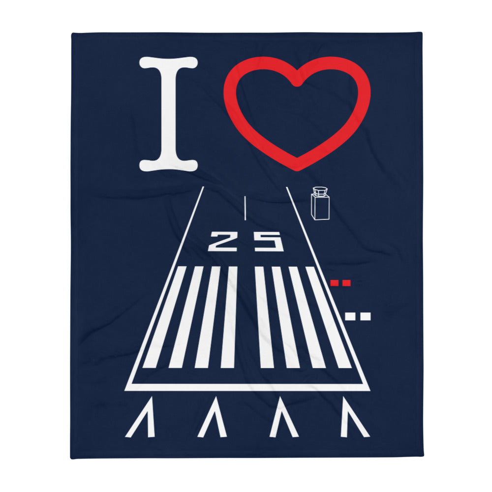 Hawthorne Airport Runway 25 - Throw Blanket