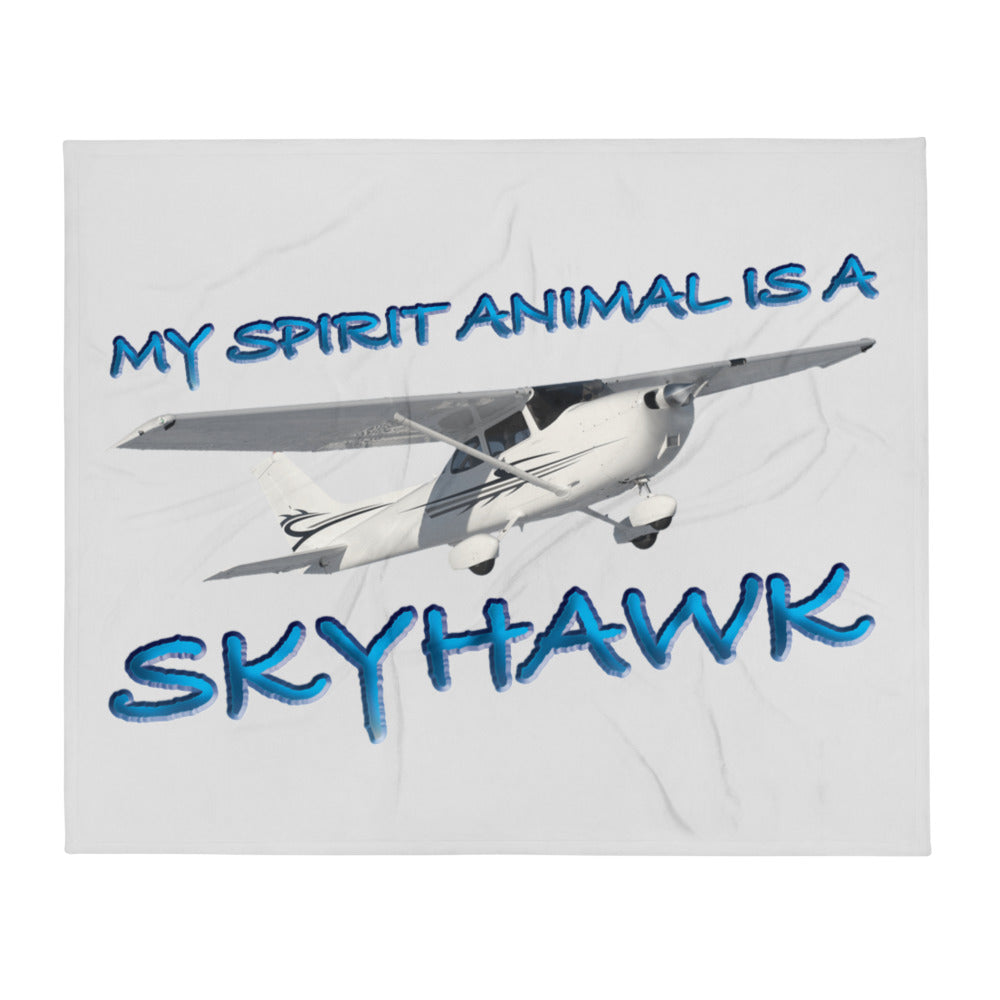 My Spirit Animal is a Skyhawk - Throw Blanket