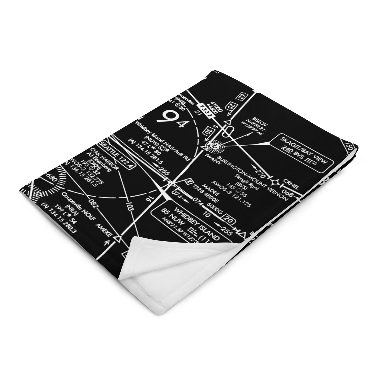 Enroute Low Altitude (ELUS1) Chart throw blanket (black)