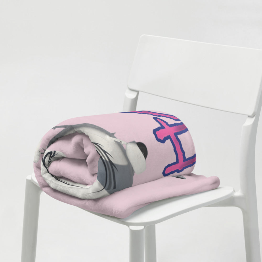 My Spirit Animal Skyhawk light pink throw blanket