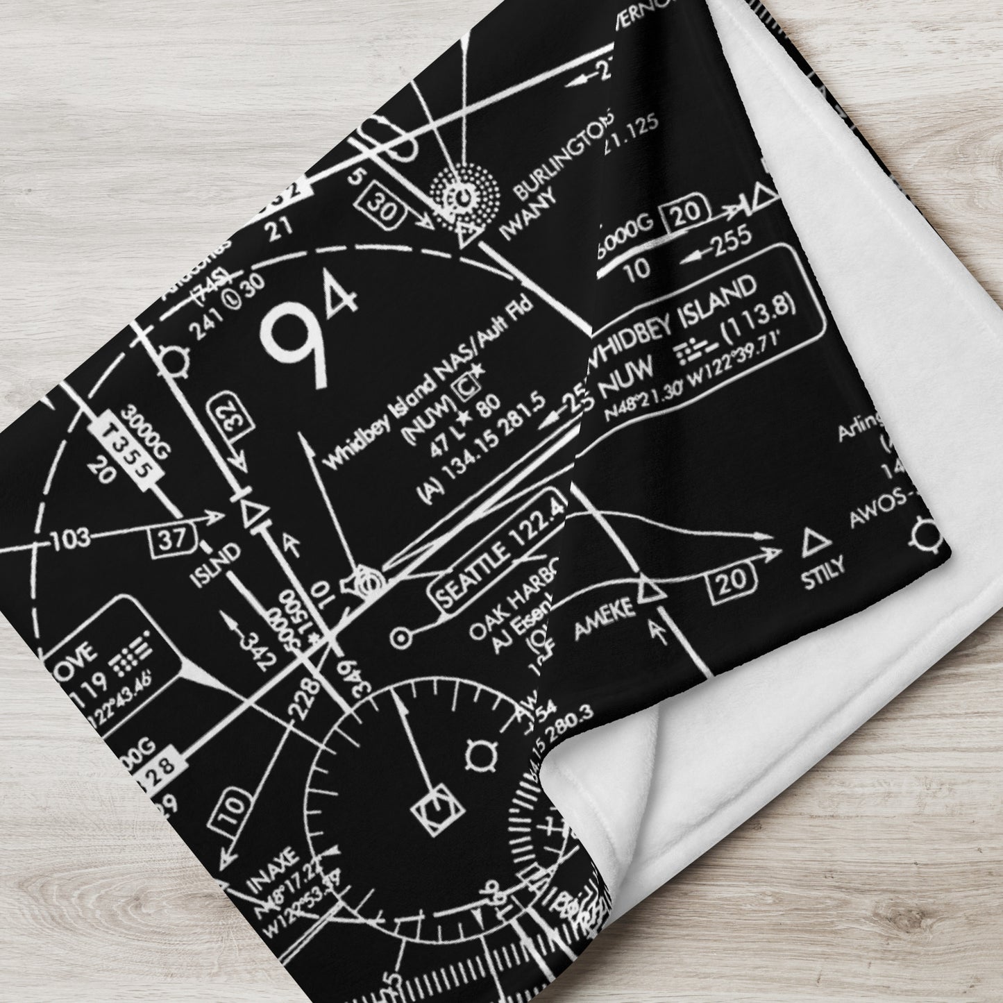 Enroute Low Altitude (ELUS1) Chart throw blanket (black)