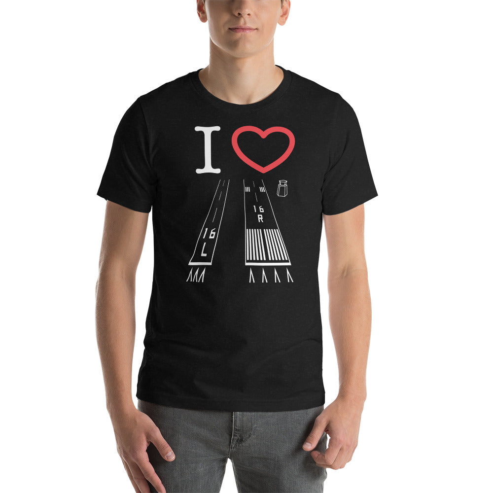 Van Nuys Airport Runways 16L - 16R / 34L - 34R Short-Sleeve T-Shirt