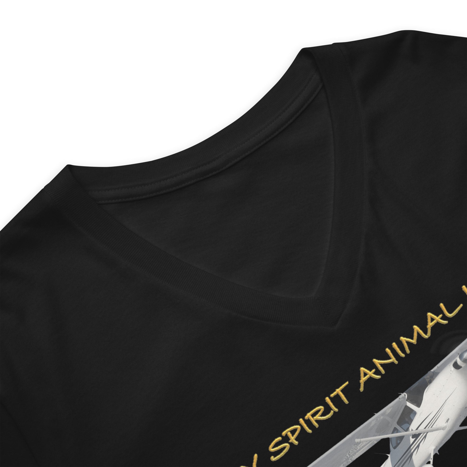 My Spirit Animal is a Skyhawk - short sleeve v-neck T-Shirt (yellow)