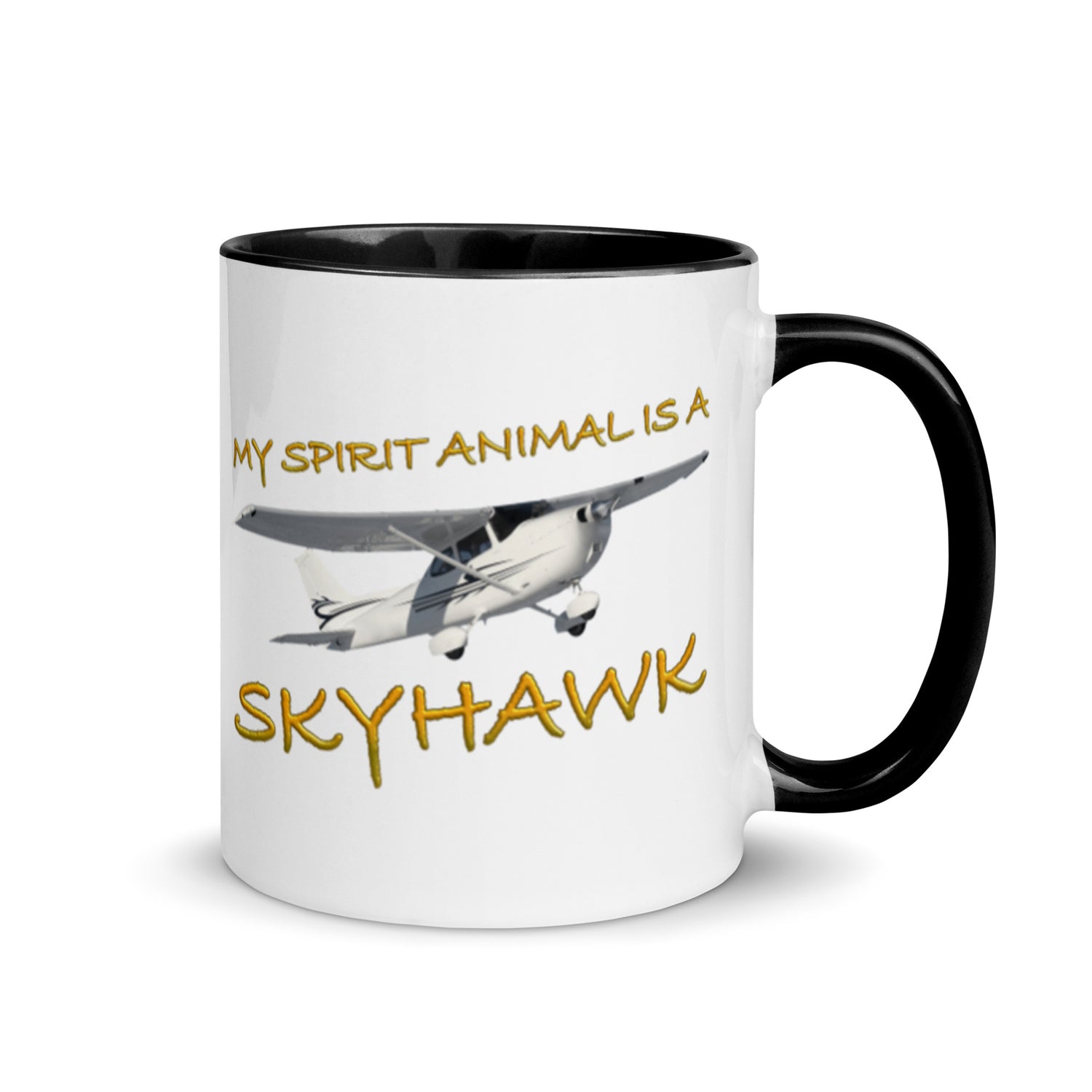My Spirit Animal is a Skyhawk 11 oz. mug with color inside (yellow)