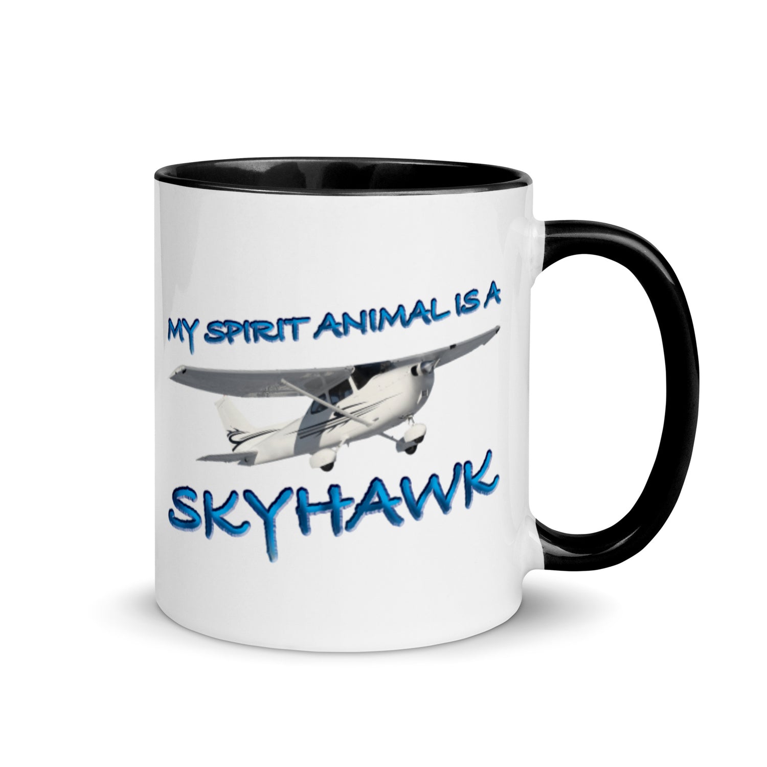 My Spirit Animal is a Skyhawk 11 oz. mug with color inside (blue)