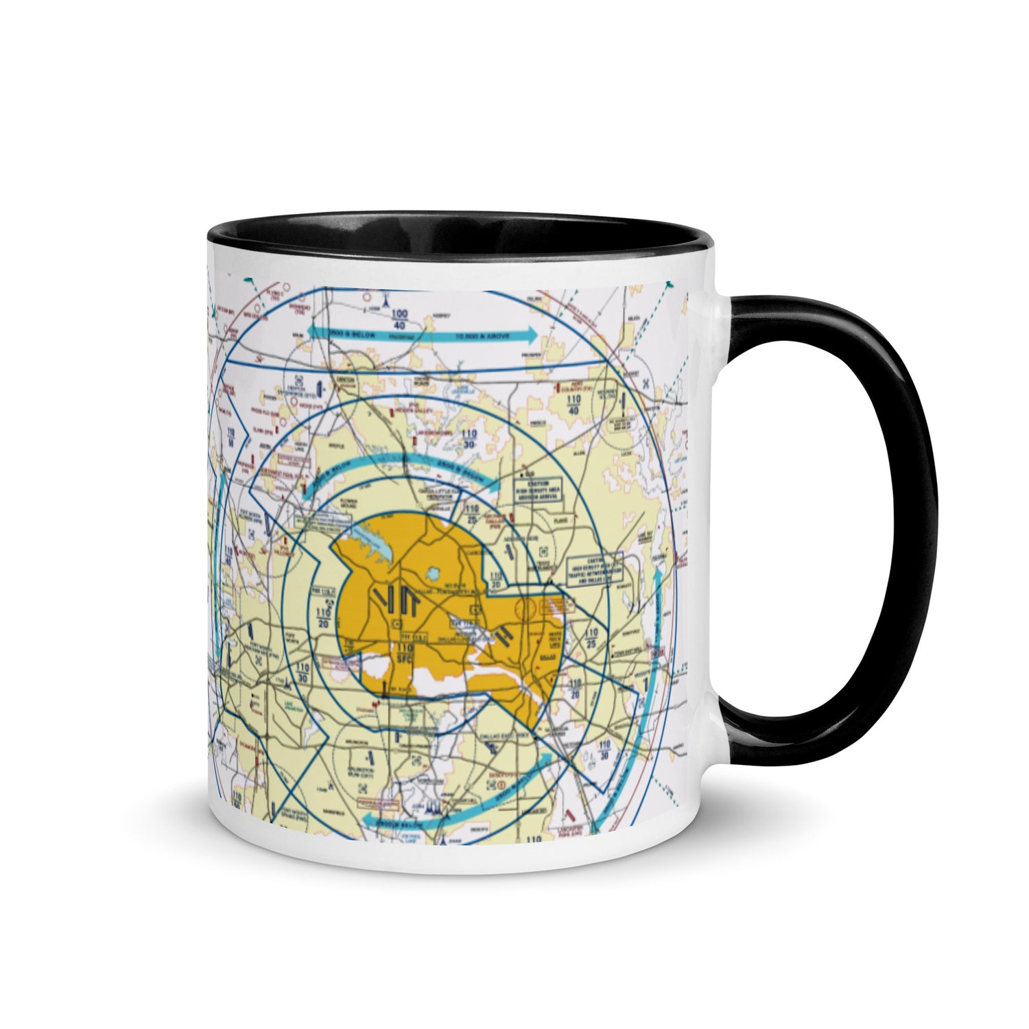 Dallas - Ft. Worth Flyway Chart 11 oz. mug with color inside
