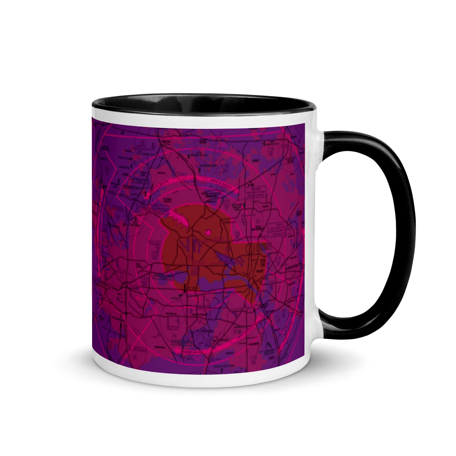 Dallas - Ft. Worth Flyway Chart 11 oz. mug with color inside (purple)