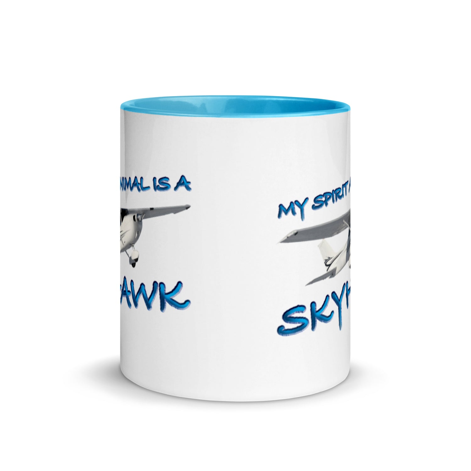 My Spirit Animal is a Skyhawk 11 oz. mug with color inside (blue)