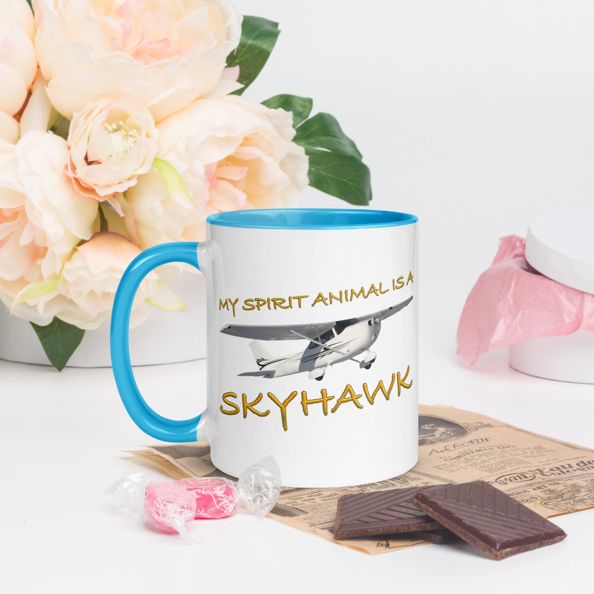 My Spirit Animal is a Skyhawk 11 oz. mug with color inside (yellow)