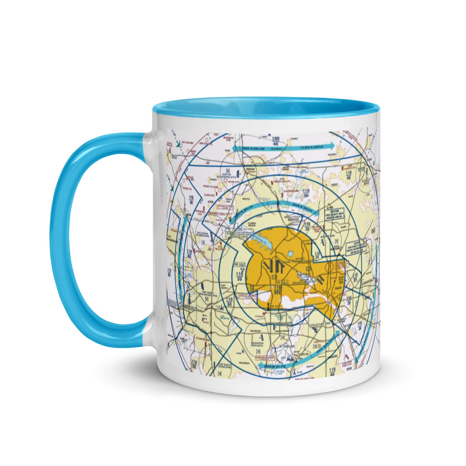 Dallas - Ft. Worth Flyway Chart 11 oz. mug with color inside