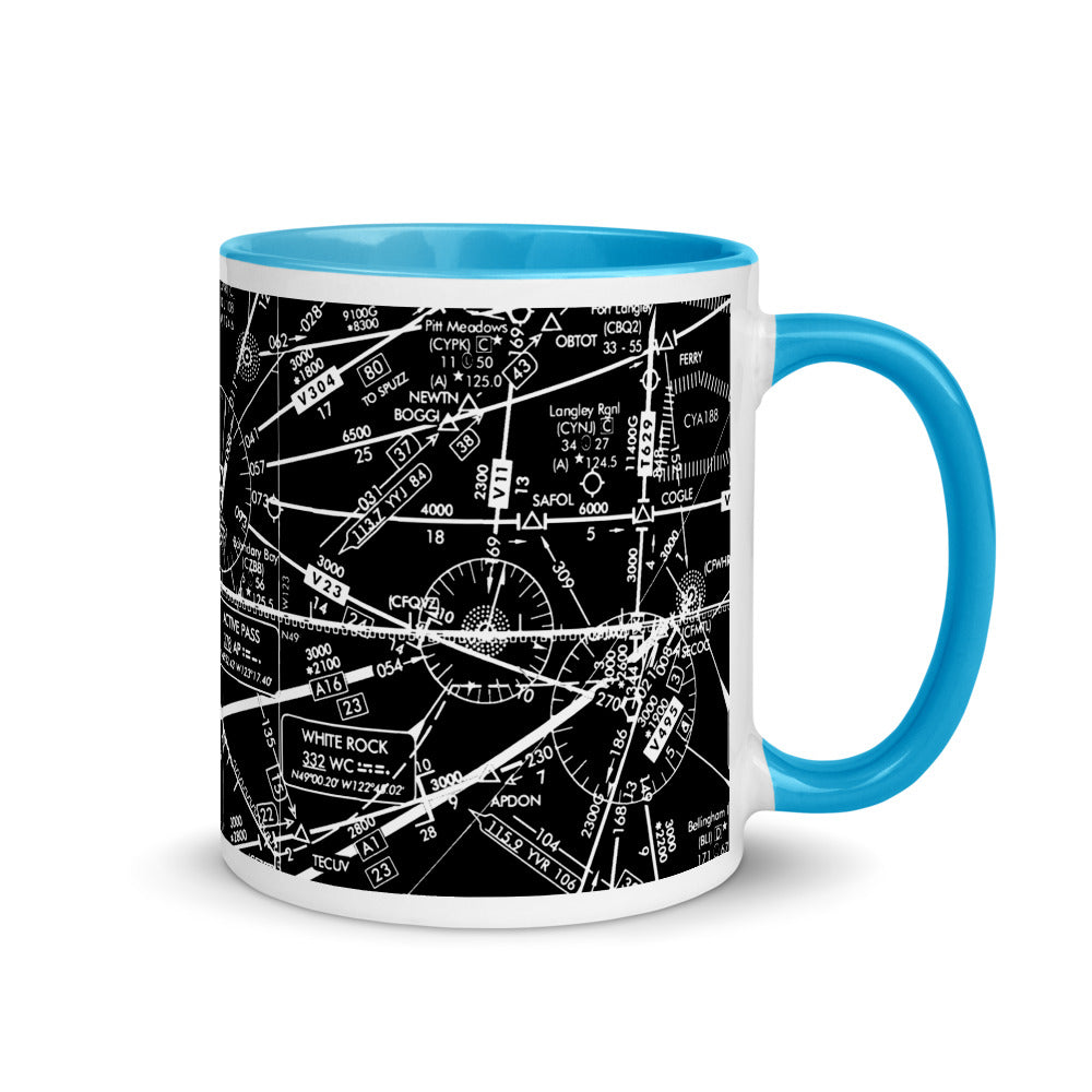 Enroute Low Altitude Chart - 11 oz. black mug with color inside