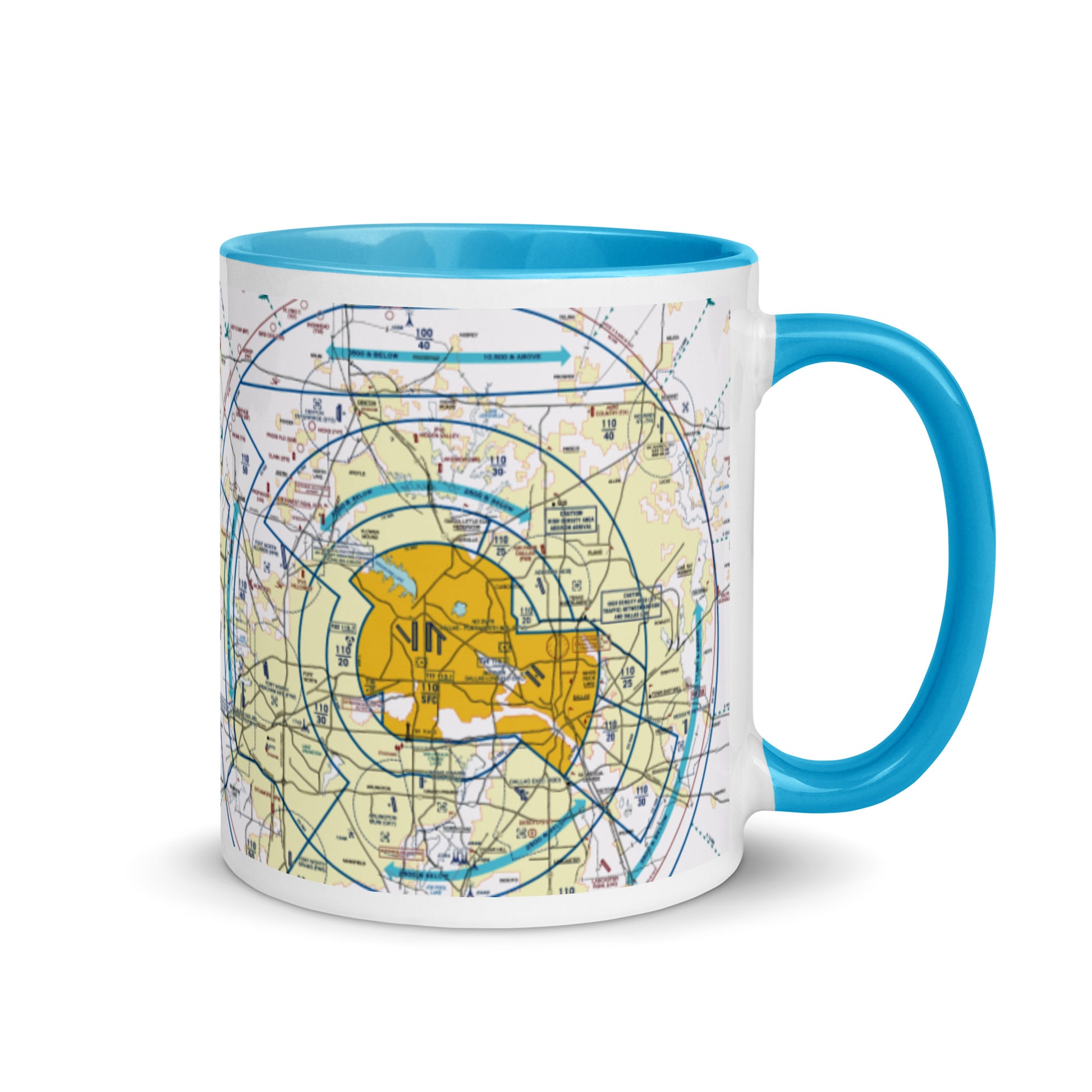 Dallas - Ft. Worth Flyway Chart 11 oz. mug with color inside