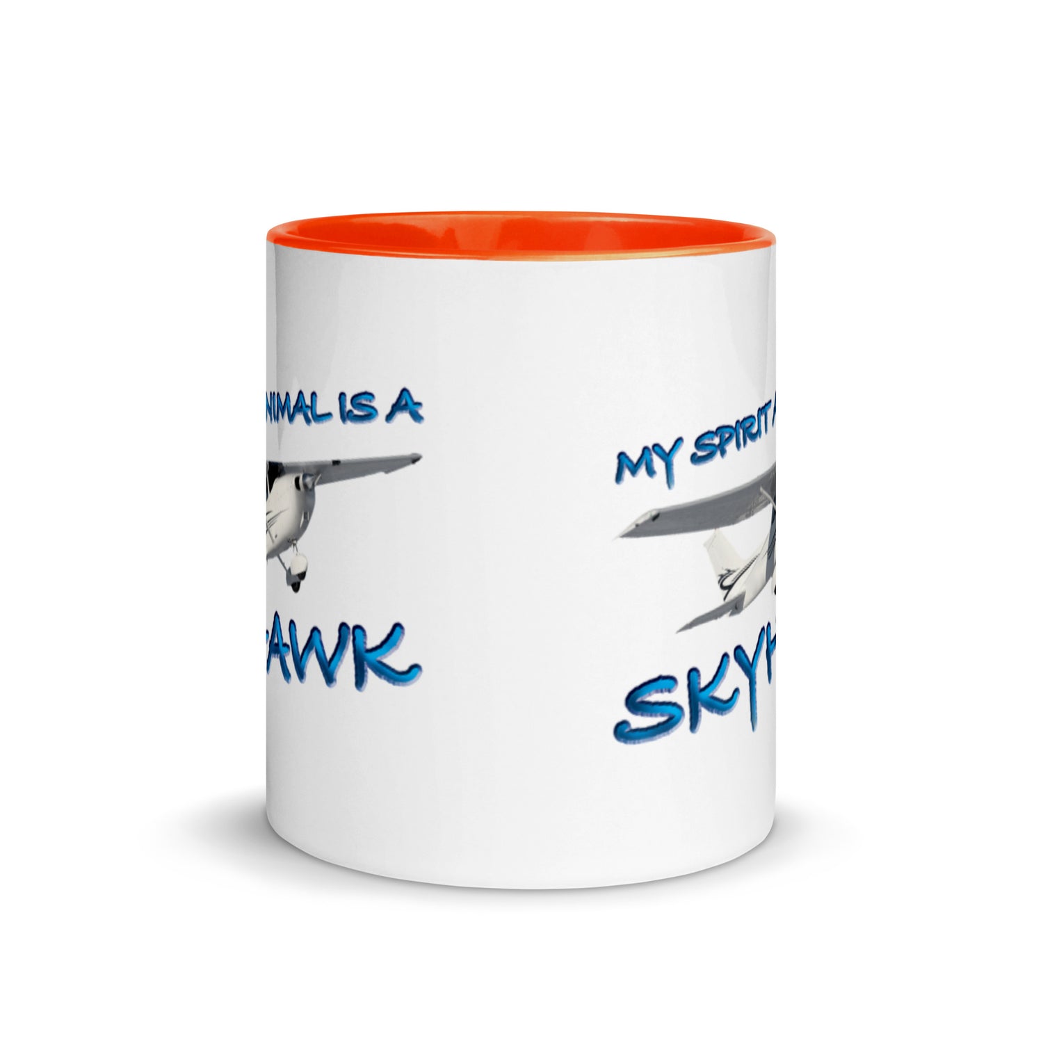 My Spirit Animal is a Skyhawk 11 oz. mug with color inside (blue)