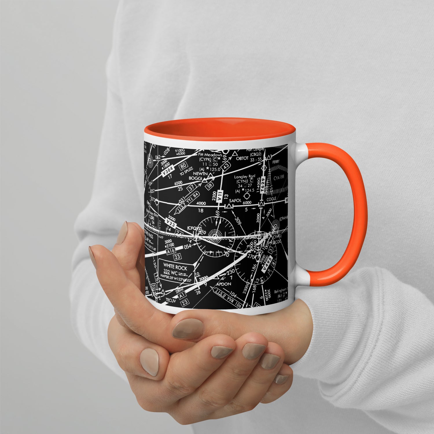 Enroute Low Altitude Chart - 11 oz. black mug with color inside