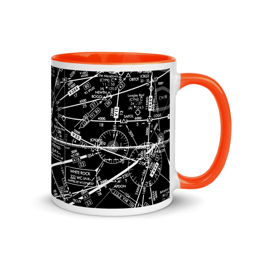 Enroute Low Altitude Chart - 11 oz. black mug with color inside