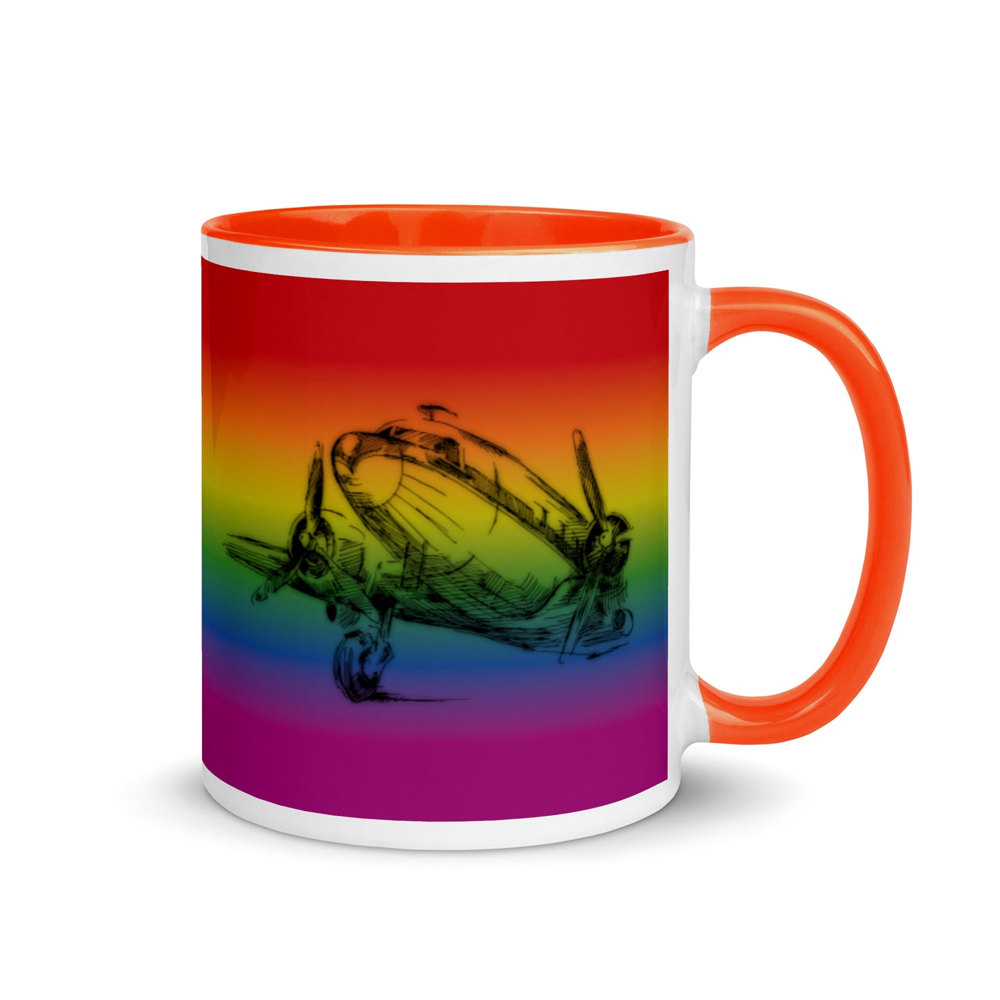 Aero 1 - 11 oz. mug with color inside (rainbow)