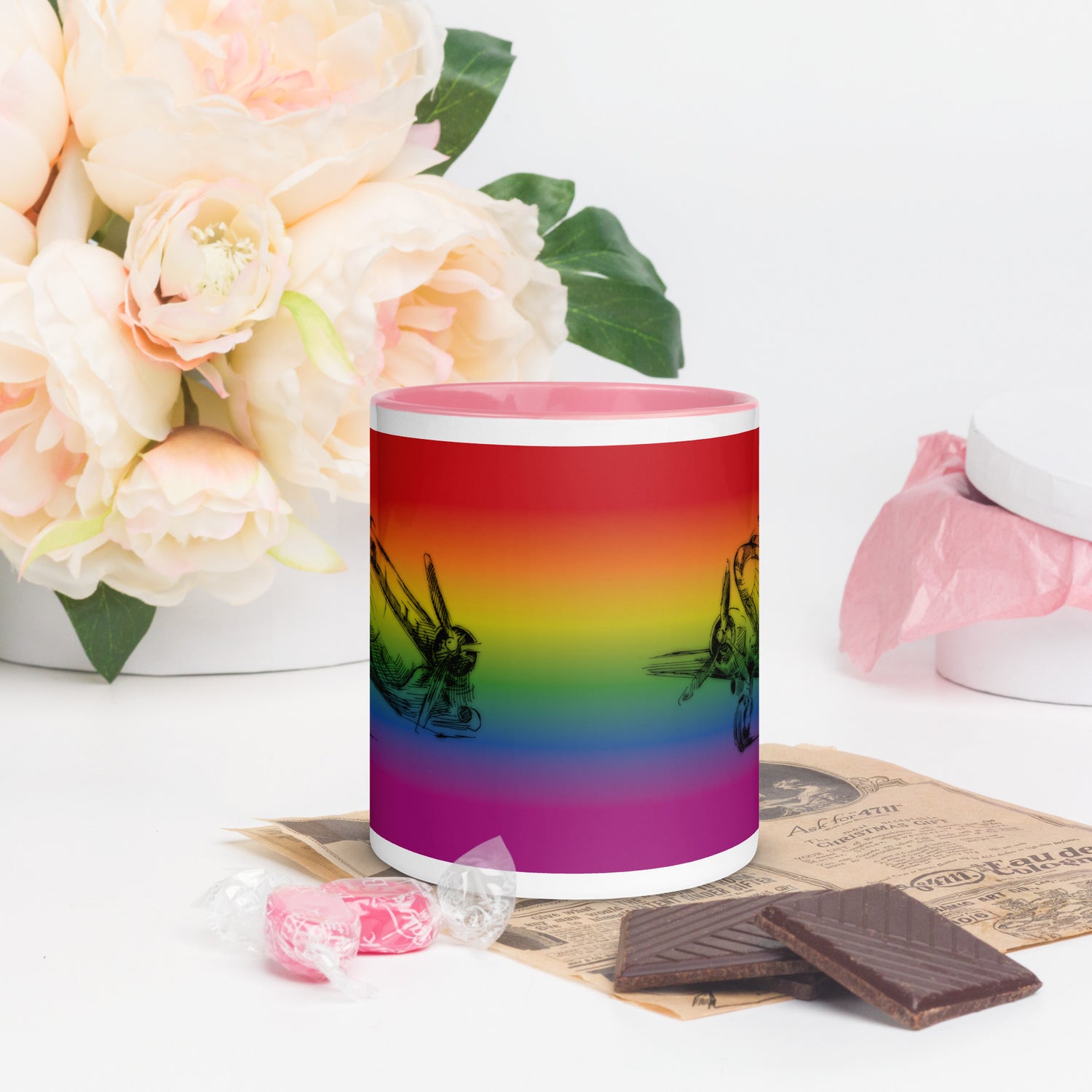 Aero 1 - 11 oz. mug with color inside (rainbow)