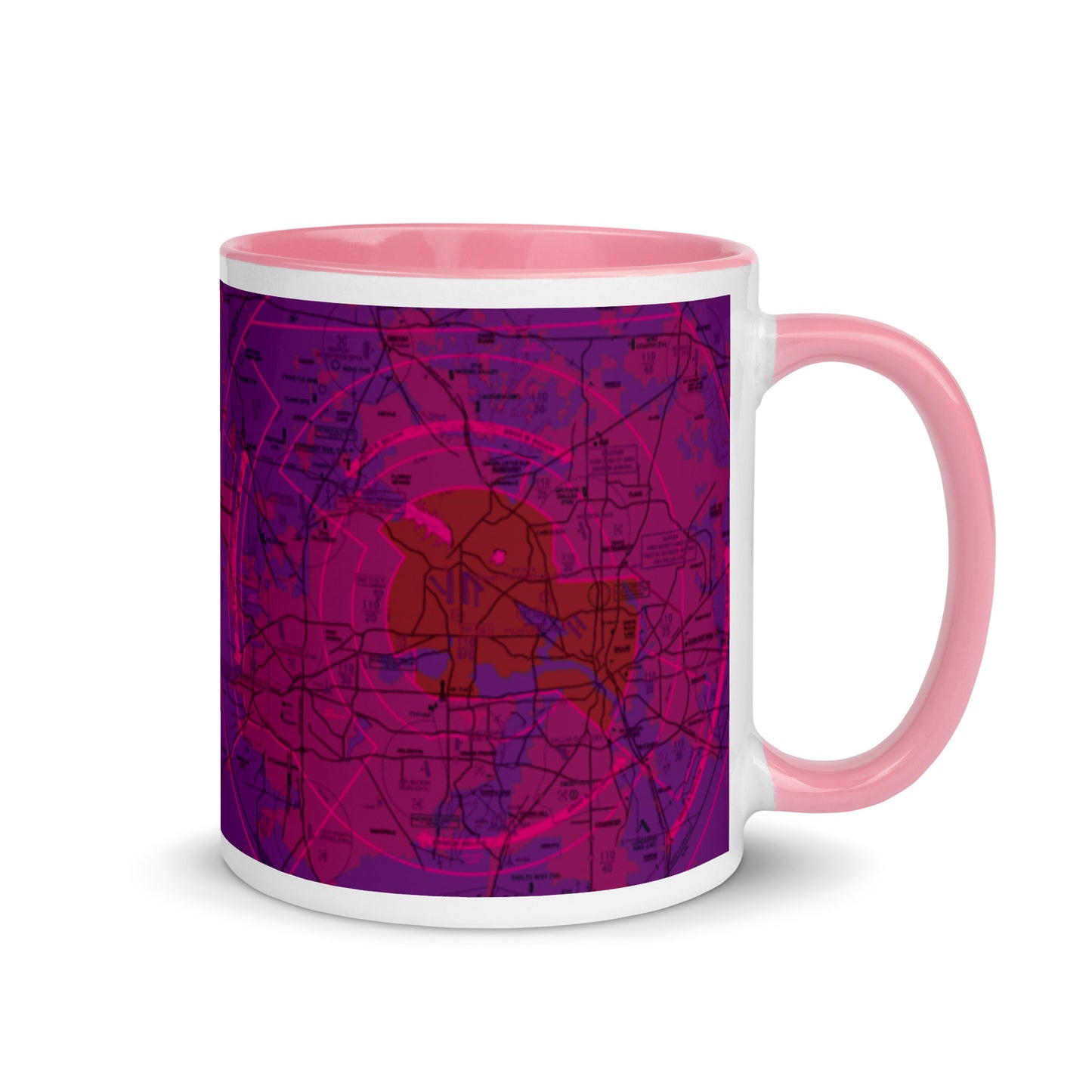 Dallas - Ft. Worth Flyway Chart 11 oz. mug with color inside (purple)