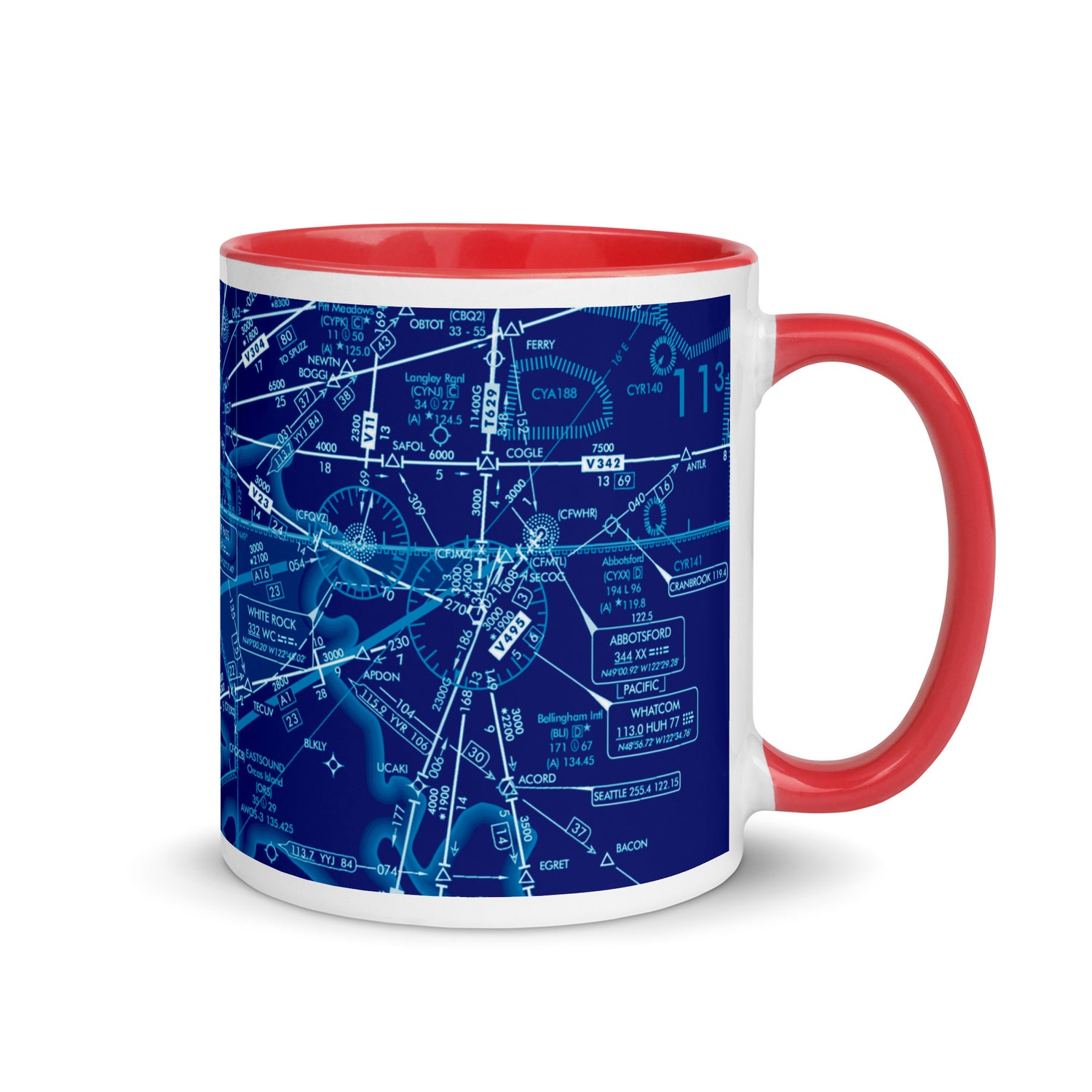 Enroute Low Altitude Chart 11 oz. mug with color inside (blue)