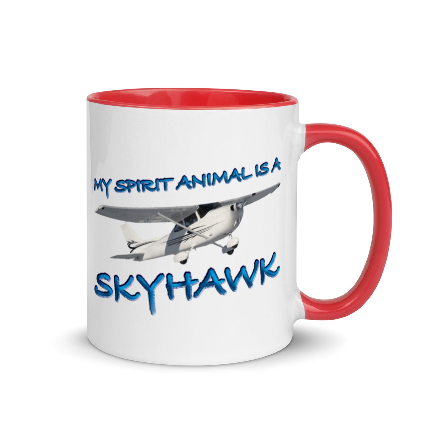 My Spirit Animal is a Skyhawk 11 oz. mug with color inside (blue)