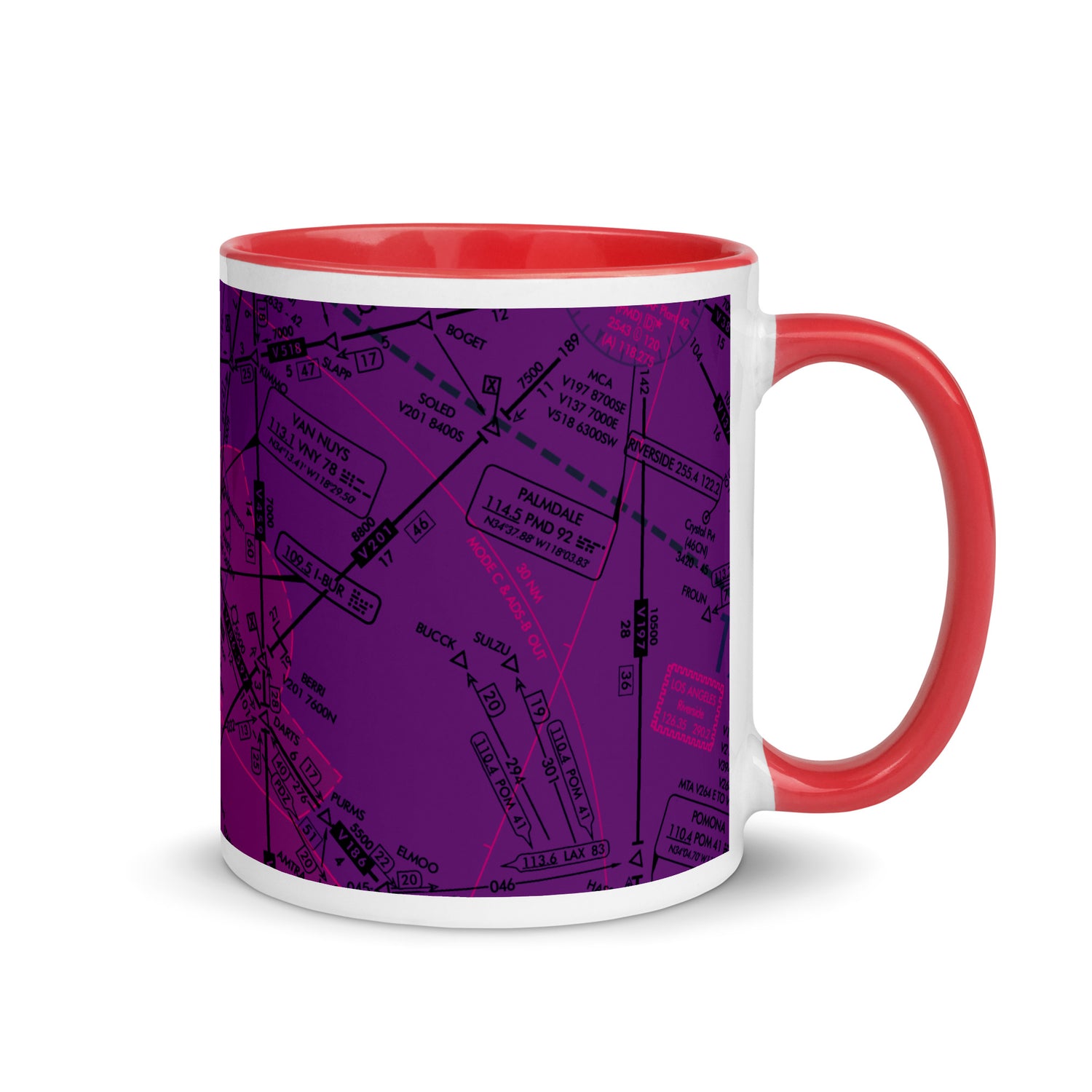 Enroute Low Altitude Chart 11 oz. mug with color inside (purple)