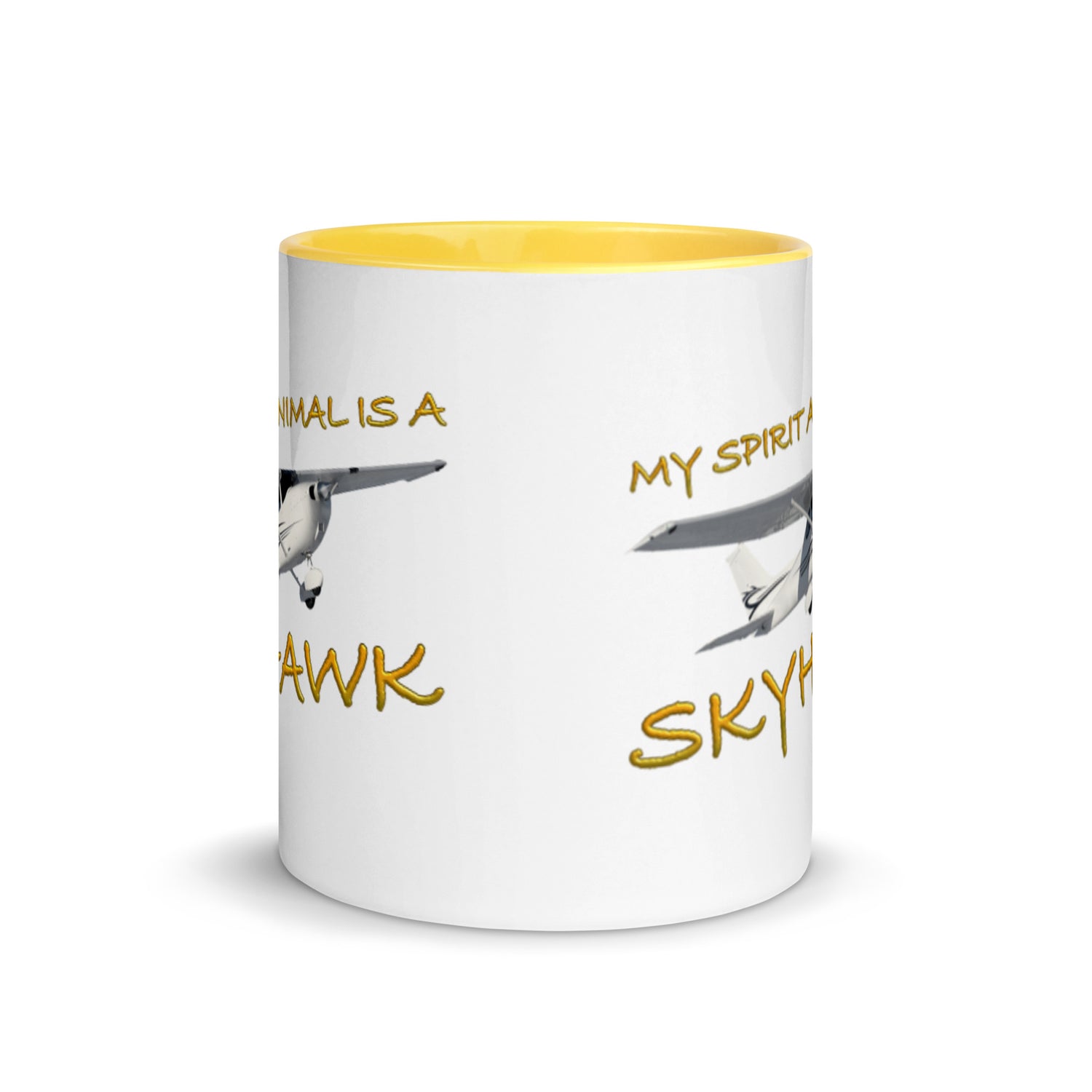 My Spirit Animal is a Skyhawk 11 oz. mug with color inside (yellow)