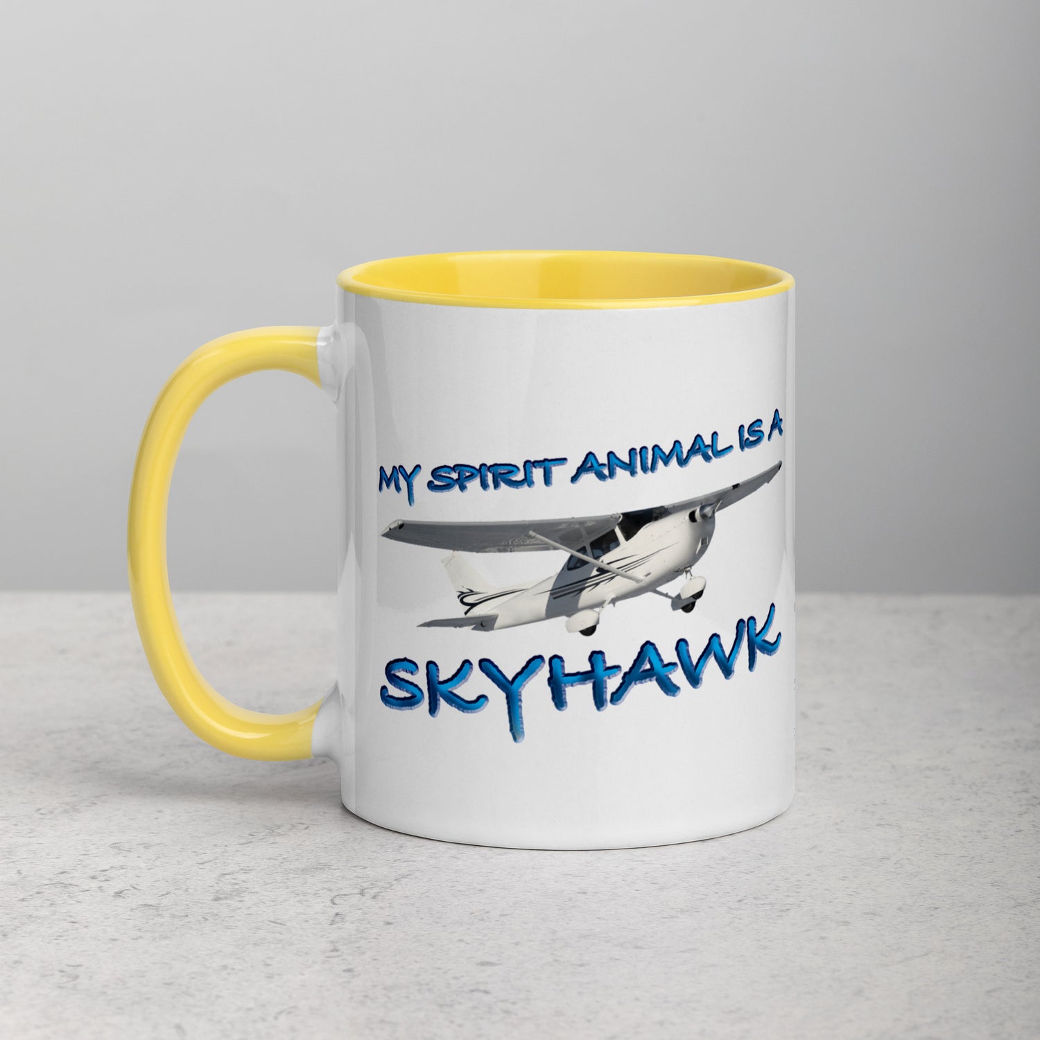 My Spirit Animal is a Skyhawk 11 oz. mug with color inside (blue)