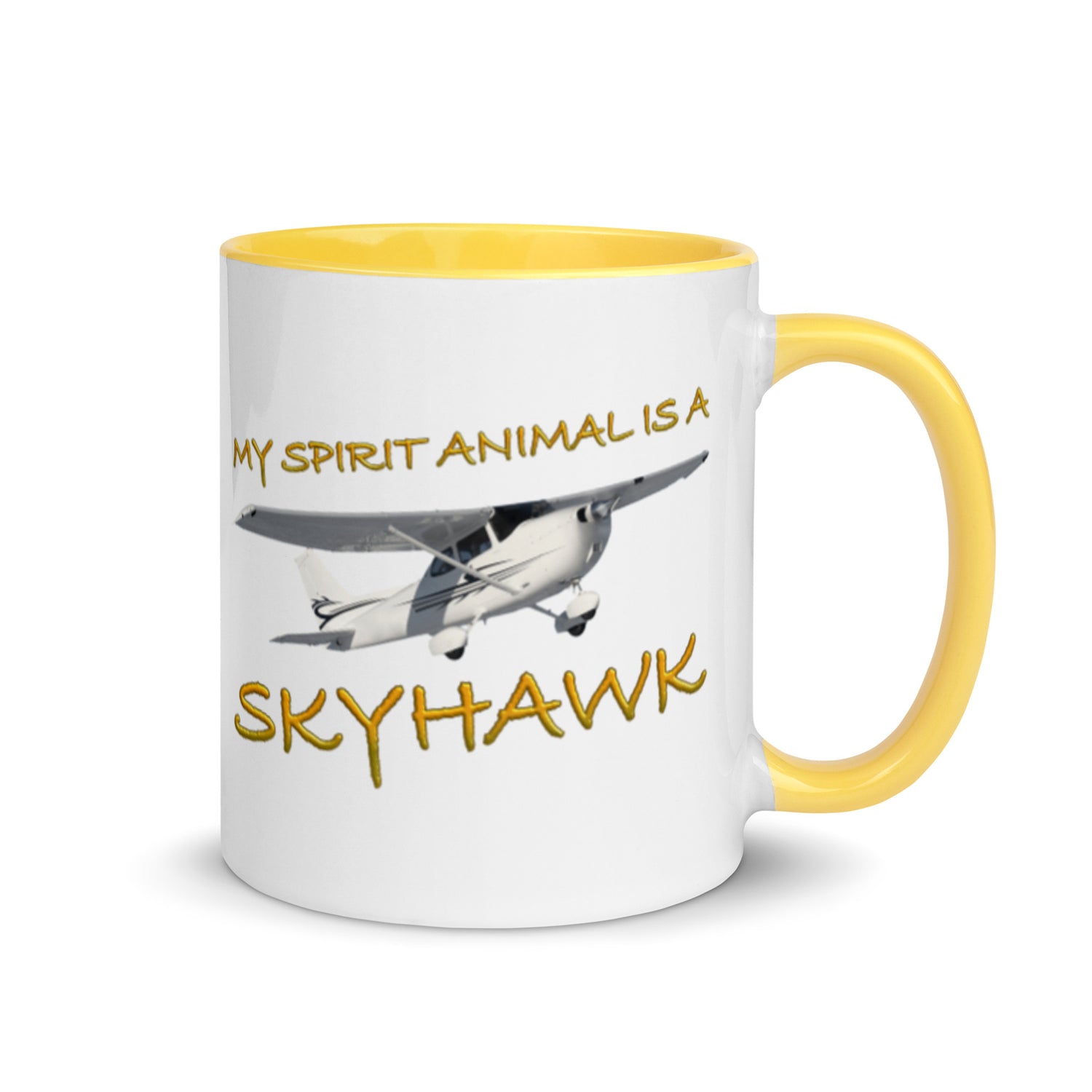 My Spirit Animal is a Skyhawk 11 oz. mug with color inside (yellow)